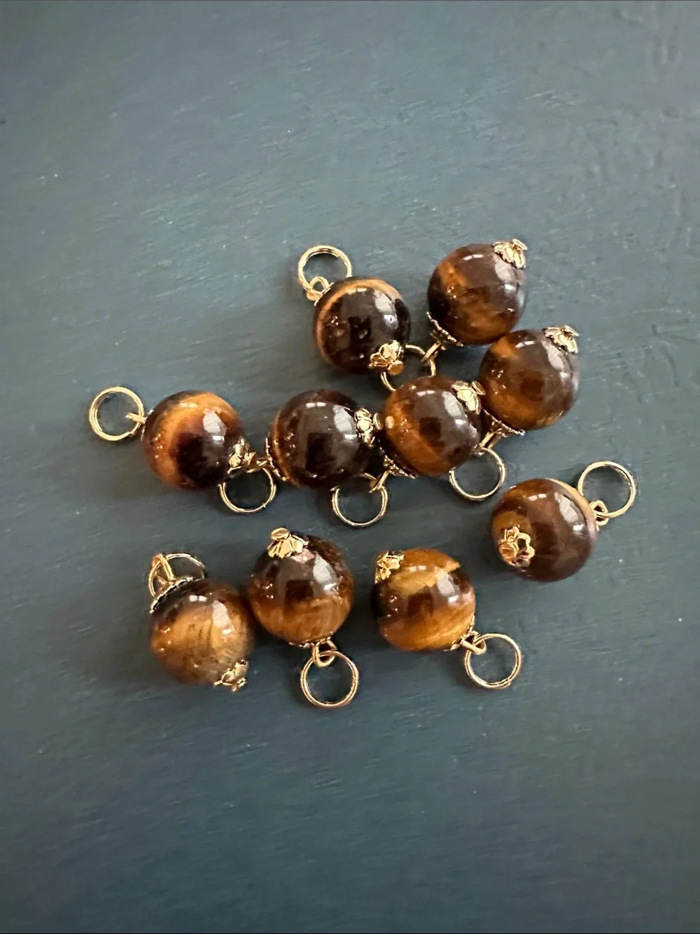Vintage 10 Pieces of Tiger’s Eye Gemstone Earrings Bundle